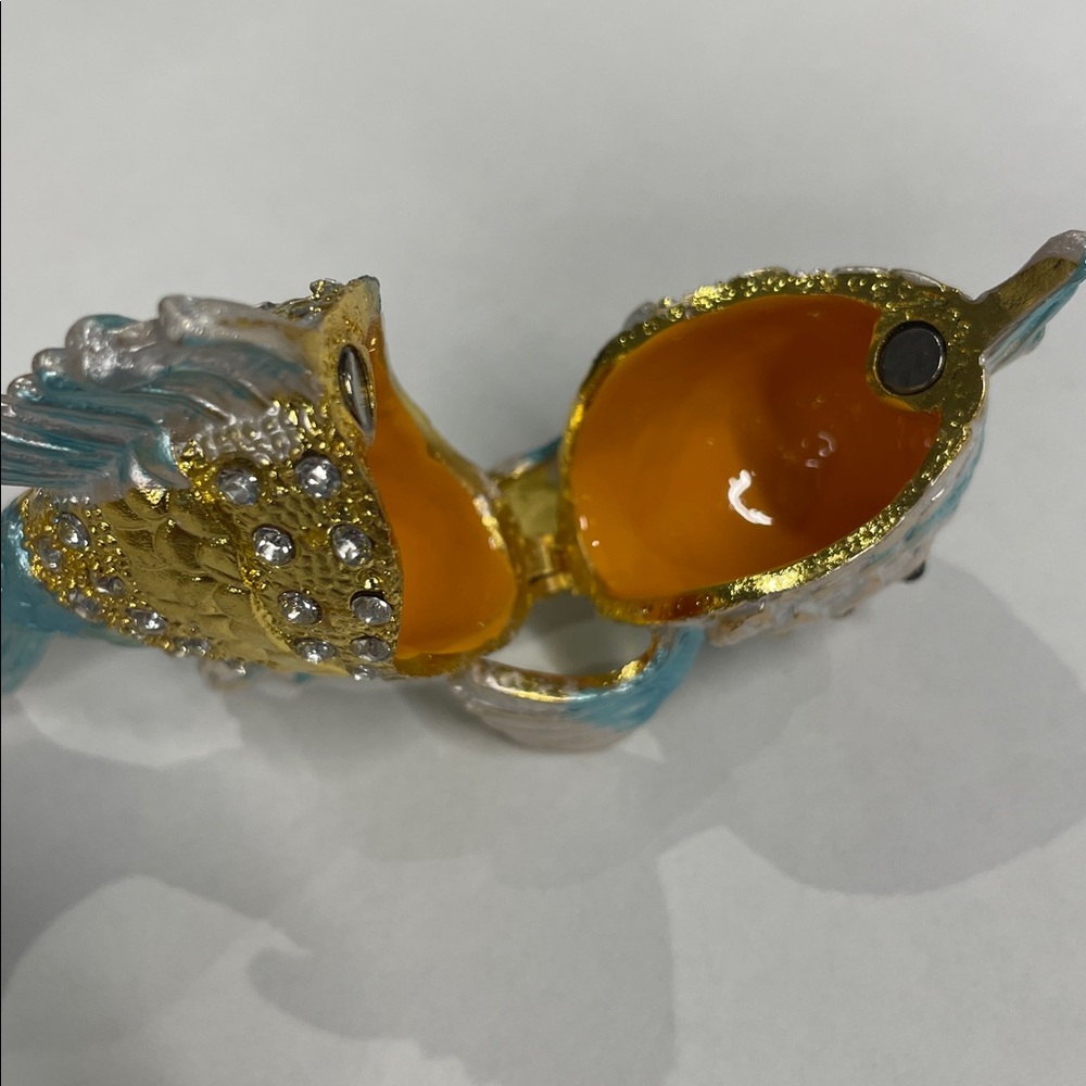 Tropical Fish Hinged Trinket Box Figurine Decorative Ring Jewelry Holder - Picture 8 of 10